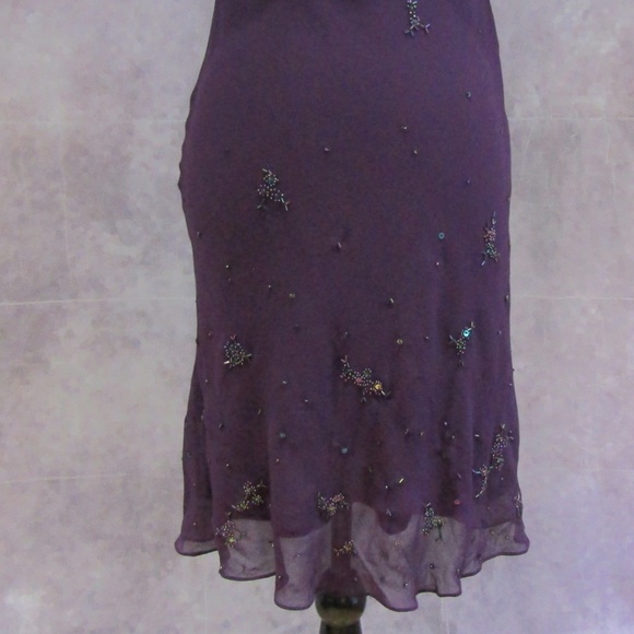 NEW Jones New York Purple Silk Beaded Sequin Dress - Picture 3 of 8